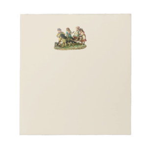 Vintage Children and Dog Wagon Notepad