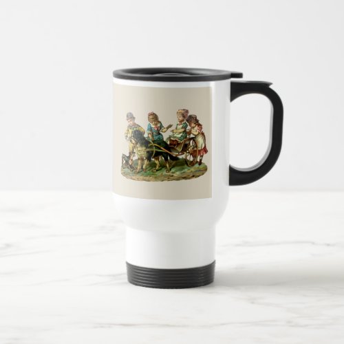 Vintage Children and Dog Wagon Travel Mug