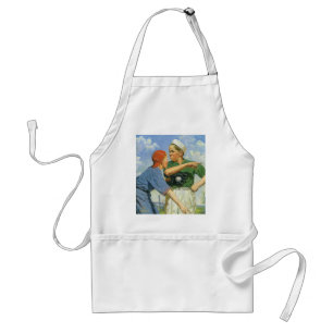 Vintage Children and Sports, Boys Playing Baseball Adult Apron