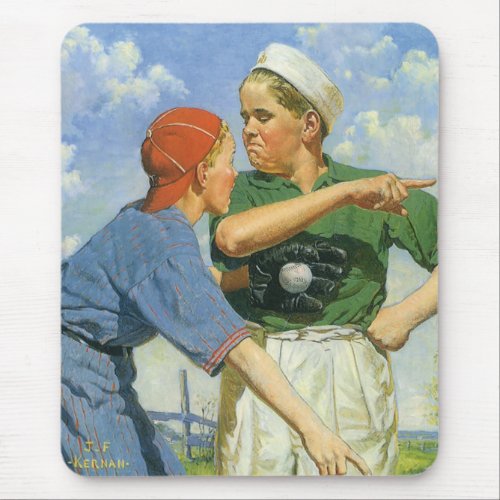 Vintage Children and Sports Boys Playing Baseball Mouse Pad