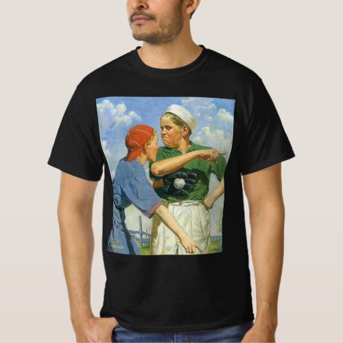Vintage Children and Sports Boys Playing Baseball T_Shirt