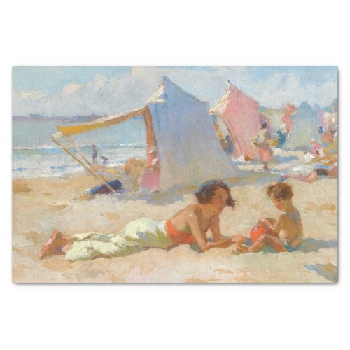 Vintage Children at the Beach Antique Beach Scene Tissue Paper