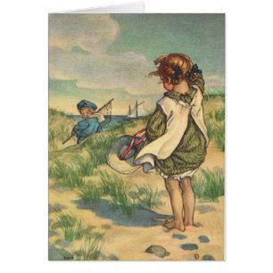 Vintage - Children at the Seashore, Cards