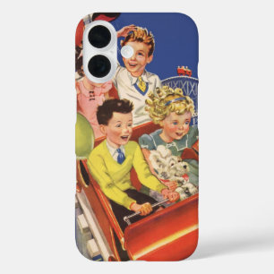 Vintage Children Balloons Dog Roller Coaster Ride iPhone 16 Case
