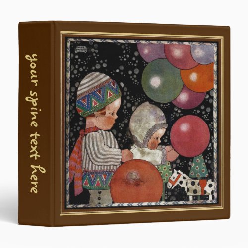 Vintage Children Birthday Party Balloons and Toys Binder