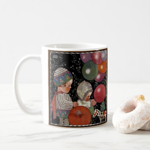 Vintage Children Birthday Party Balloons and Toys Coffee Mug