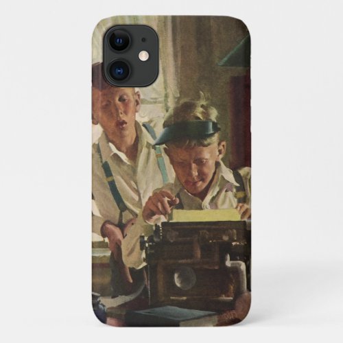 Vintage Children Boy Newspaper Journalists Writer iPhone 11 Case