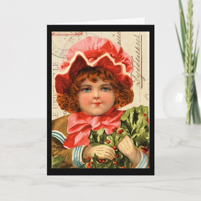 "Vintage Children Christmas Card" Holiday Card (Front)