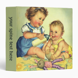 Vintage Children, Cute Happy Toddlers Smile Bottle Binder