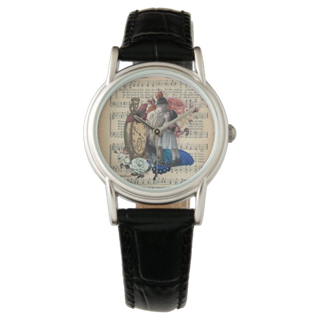 Vintage Children & Floral Collage  Watch (Front)