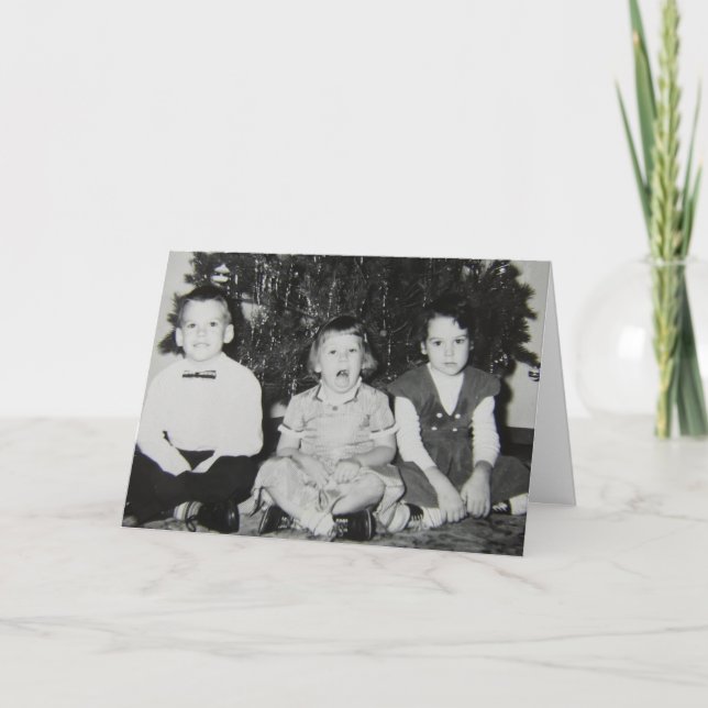 Vintage Children Funny Christmas Holiday Card (Front)