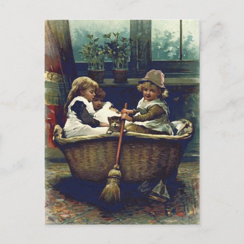 Vintage Children Good Ship Postcard