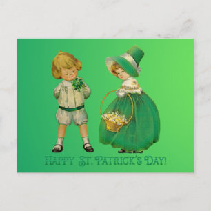 Vintage Children Happy St. Patrick's Day Postcard