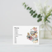 Vintage Children Having Fun Playing w Toy Trains Business Card (Standing Front)