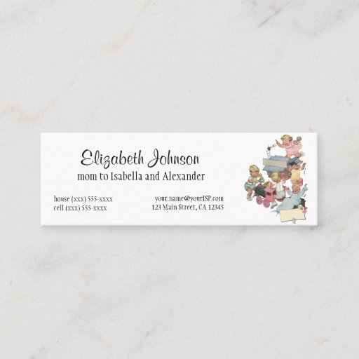 Customizable Vintage Children Having Fun Playing w Toy Trains Business Card Template
