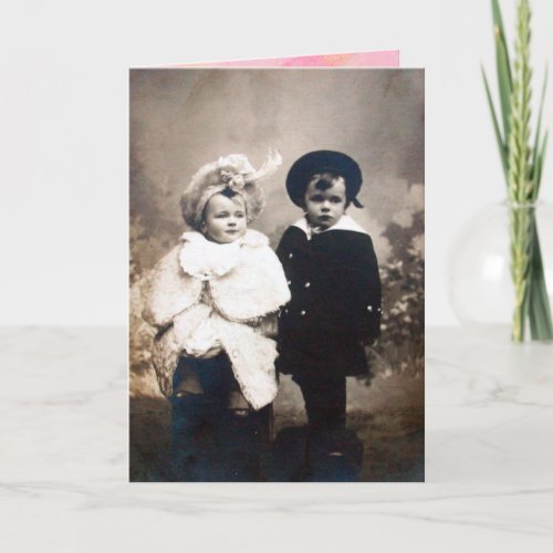 VINTAGE CHILDREN HOLIDAY CARD