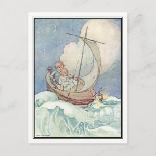 Vintage Children in Boat by Anne Anderson Postcard