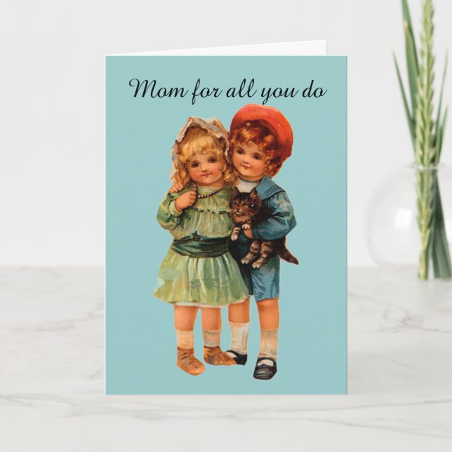 Vintage Children Mother's Day Card (Front)