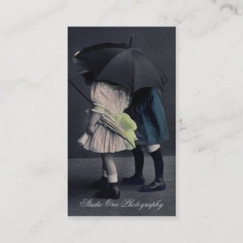 Vintage Children Oil Painting Photo Business Card by MarceeJean at Zazzle