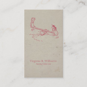 Vintage Children on Play Ground Business Card