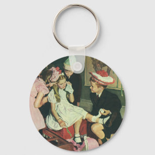 Vintage Children Play Pin the Tail on the Donkey Keychain