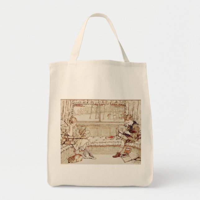 Vintage children reading tote bag (Front)