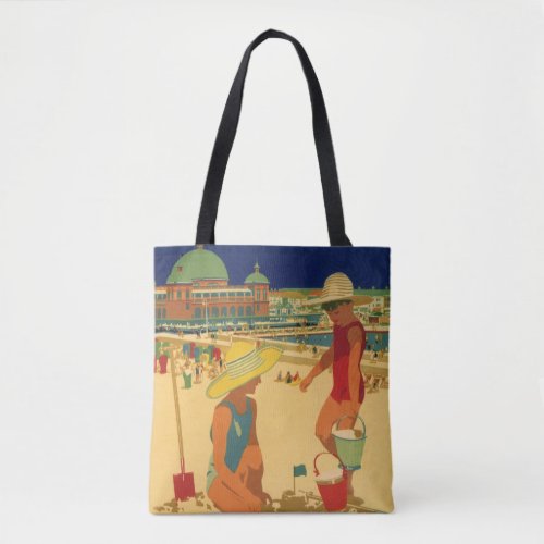 Vintage Children Sisters Family Vacation at Beach Tote Bag