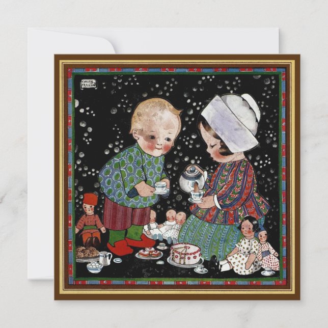 Vintage Children Tea Party Birthday Party Invitation (Front)