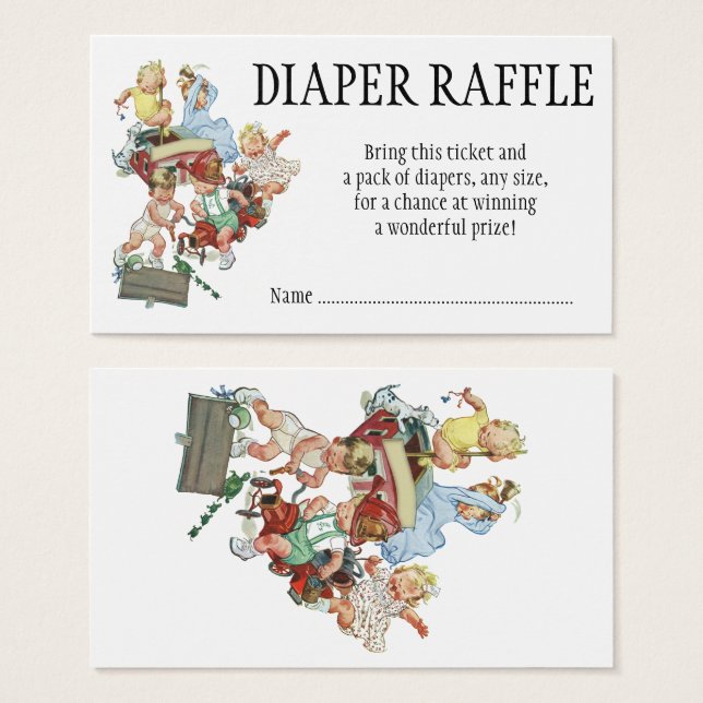 Vintage Children Toddlers Playing Diaper Raffle (Front & Back)