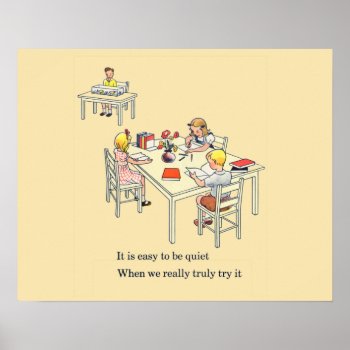 Vintage Children's Book Easy To Be Quiet. Poster by seemonkee at Zazzle
