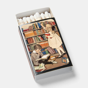 Vintage Children's Book Week Library Illustration