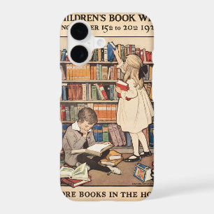 Vintage Children's Book Week Library Illustration iPhone 17 Case