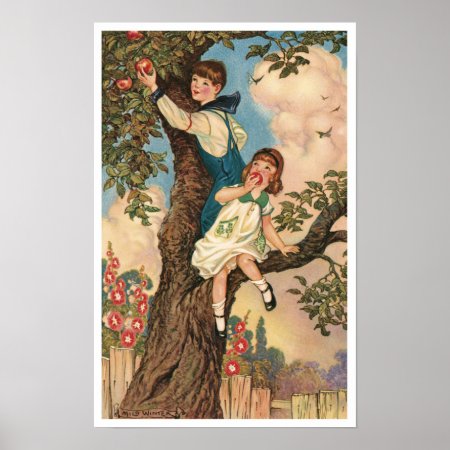 Vintage Children's Illustration Poster Or Print