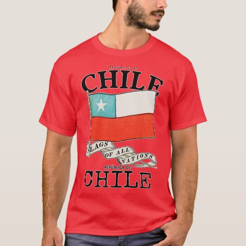 Vintage Chile Country Flag T_Shirt