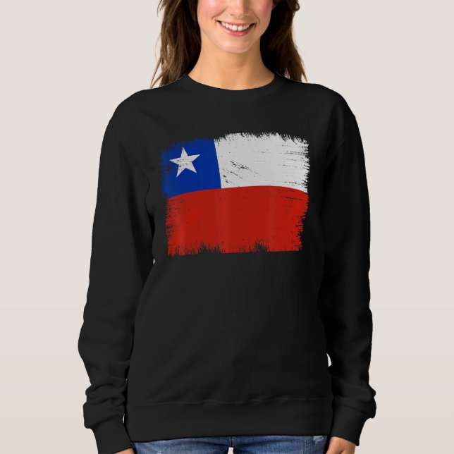 Vintage Chile Flag Chilean Independence Day Sweatshirt (Front)