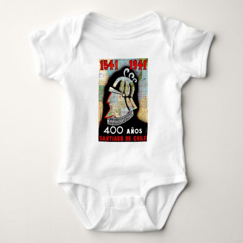 Vintage Chile Santiago Travel Baby Bodysuit