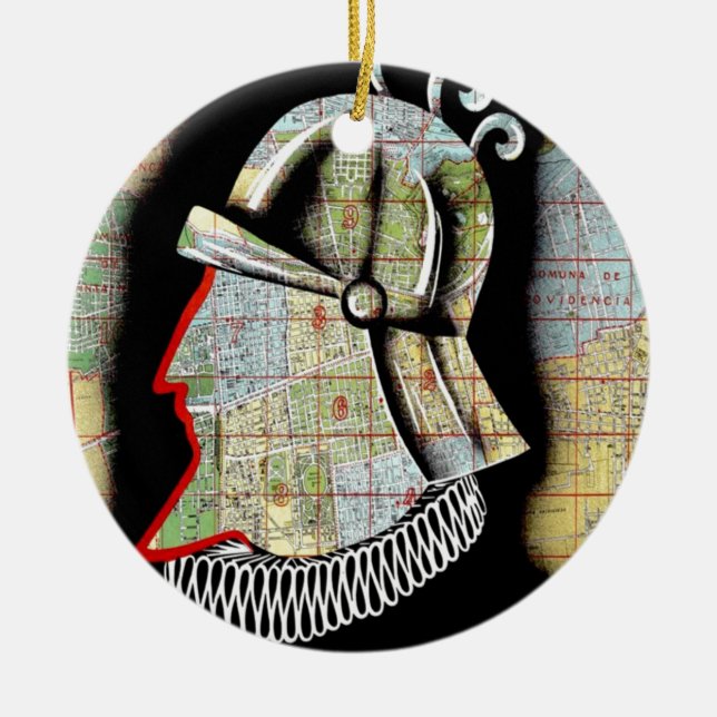 Vintage Chile Santiago Travel Ceramic Ornament (Front)