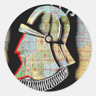 Vintage Chile Santiago Travel Classic Round Sticker