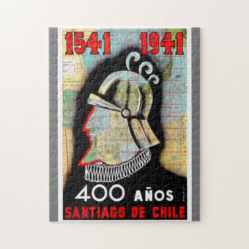 Vintage Chile Santiago Travel Jigsaw Puzzle