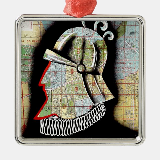 Vintage Chile Santiago Travel Metal Ornament (Front)