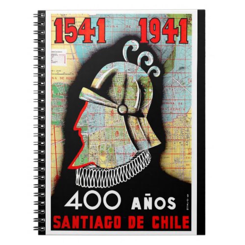 Vintage Chile Santiago Travel Notebook