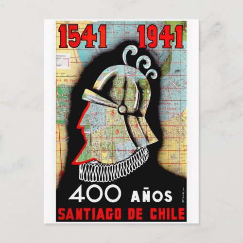 Vintage Chile Santiago Travel Postcard