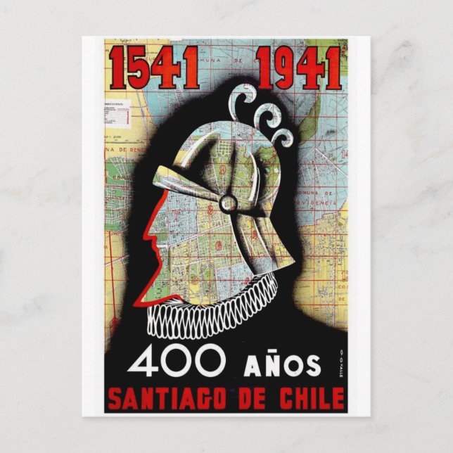Vintage Chile Santiago Travel Postcard (Front)