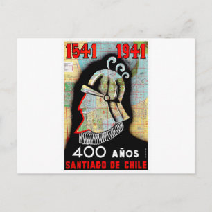 Vintage Chile Santiago Travel Postcard