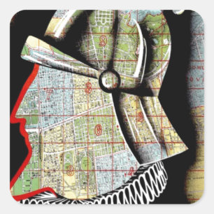 Vintage Chile Santiago Travel Square Sticker