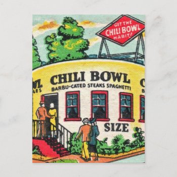 Vintage Chili Bowl Cafe Postcard by seemonkee at Zazzle