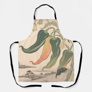 Vintage Chili Pepper Illustration Apron