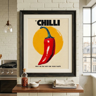 Vintage Chili Pepper Poster