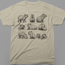 Vintage Chill Capybara Onsen Spring Sketch