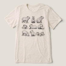 Vintage Chill Capybara Onsen Spring Sketch